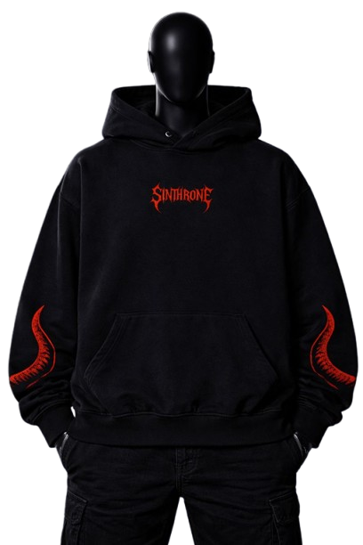 Sinthrone Hellbringer Hoodie (Black / Blood Red)