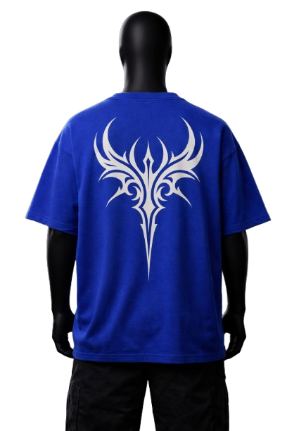 AZURE TRIBAL OVERSIZED TEE – 240 GSM | PREMIUM STREET EDITION
